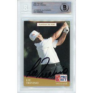 Lee Trevino Signed 1991 PGA Pro Set POY Golf Card Beckett BAS Slab Autograph